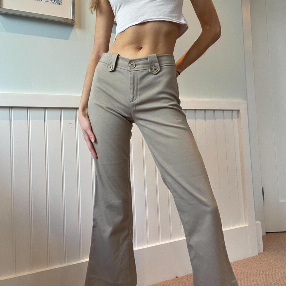Vintage Beige Kick-flare Trousers 🧸